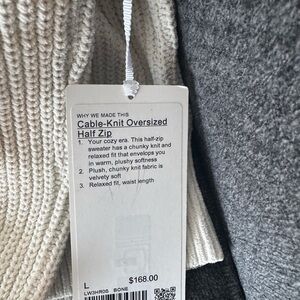 Lululemon Athletica Cream Cable-Knit Sweater